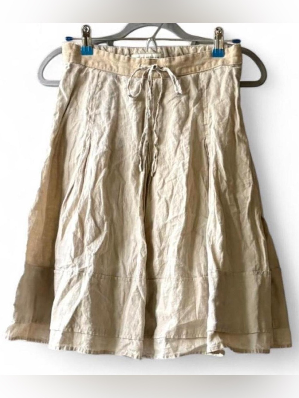 Vintage 100% Linen Banana Republic Tan Midi/Knee Length Skirt Size 4